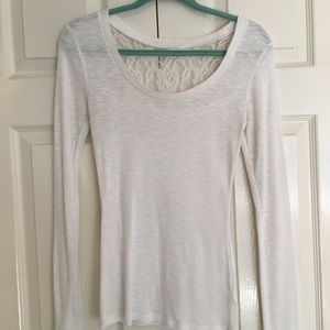 White Long Sleeve Shirt with Lace